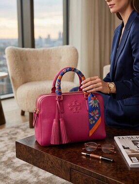 Tory Burch Thea Satchel - Fuchsia